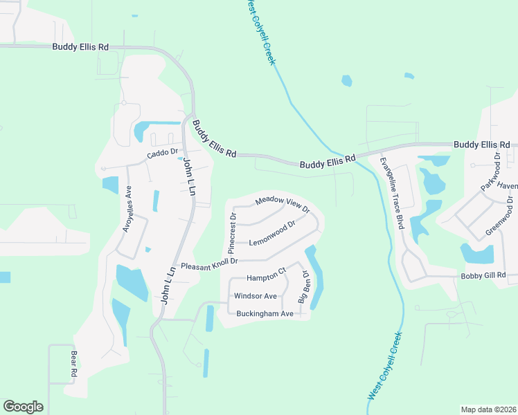 map of restaurants, bars, coffee shops, grocery stores, and more near 11381 Meadow View Drive in Denham Springs