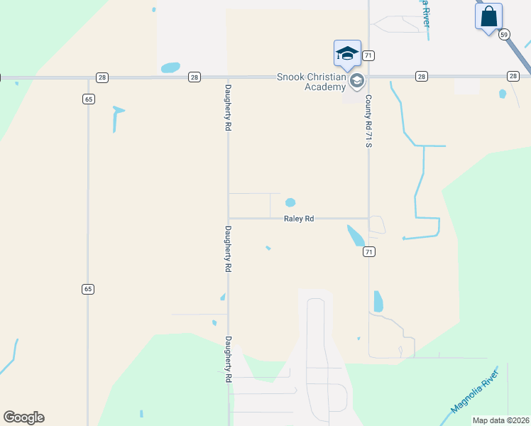 map of restaurants, bars, coffee shops, grocery stores, and more near 15515 Abigail Way in Foley