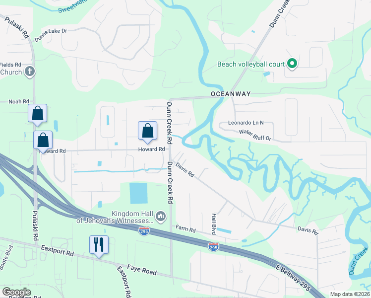 map of restaurants, bars, coffee shops, grocery stores, and more near 1723 Davis Road in Jacksonville