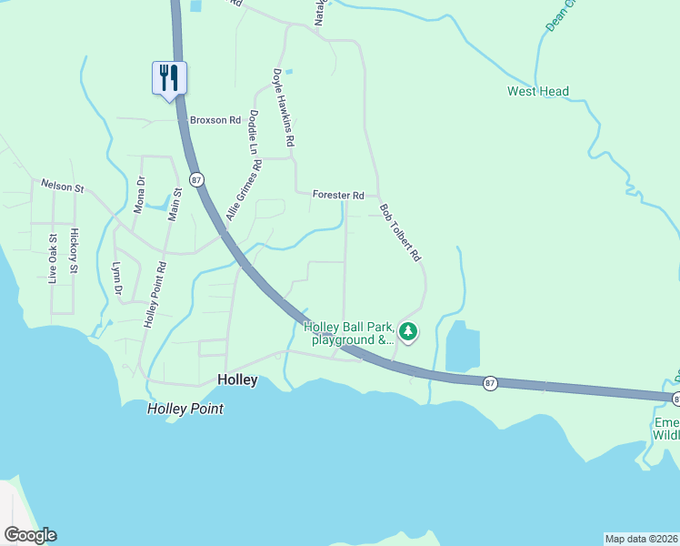 map of restaurants, bars, coffee shops, grocery stores, and more near 3165 Wells Beach Road in Navarre