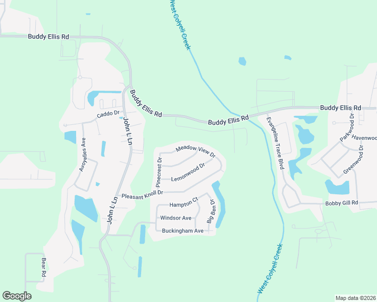 map of restaurants, bars, coffee shops, grocery stores, and more near 11415 Meadow View Drive in Denham Springs