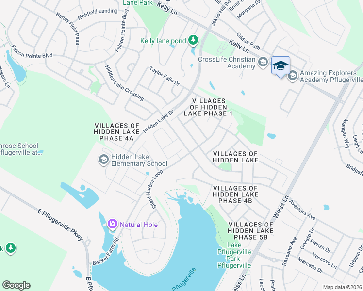 map of restaurants, bars, coffee shops, grocery stores, and more near 3904 Hidden Lake Crossing in Pflugerville