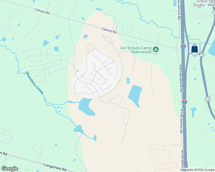 map of restaurants, bars, coffee shops, grocery stores, and more near Unnamed Road in Willis