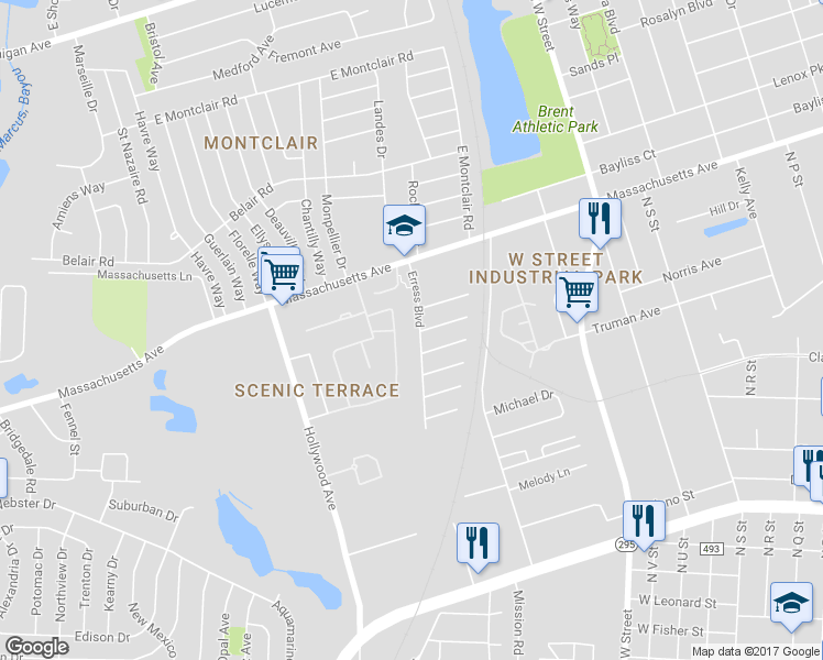 map of restaurants, bars, coffee shops, grocery stores, and more near 1270 Rio Grande Circle in Pensacola