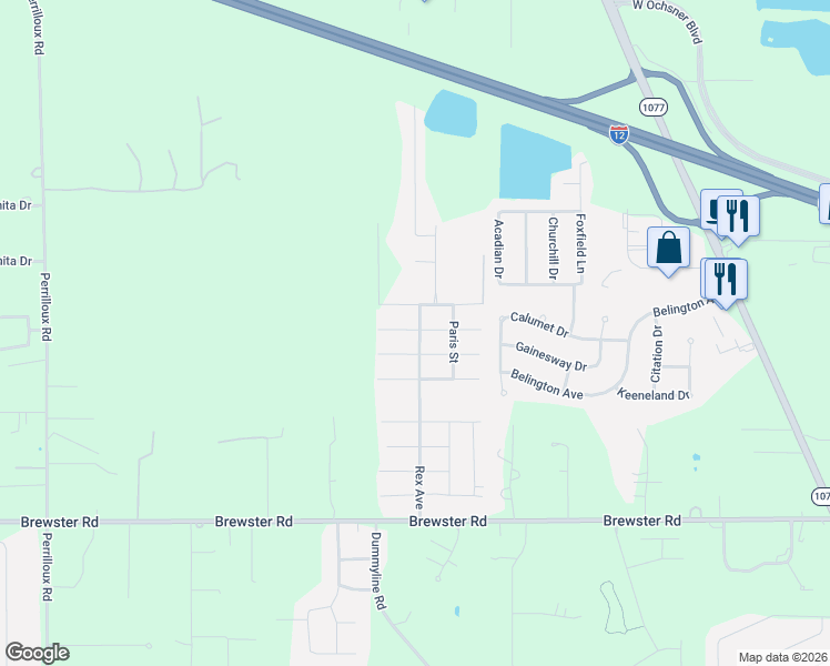 map of restaurants, bars, coffee shops, grocery stores, and more near 53 Rex Avenue in Madisonville