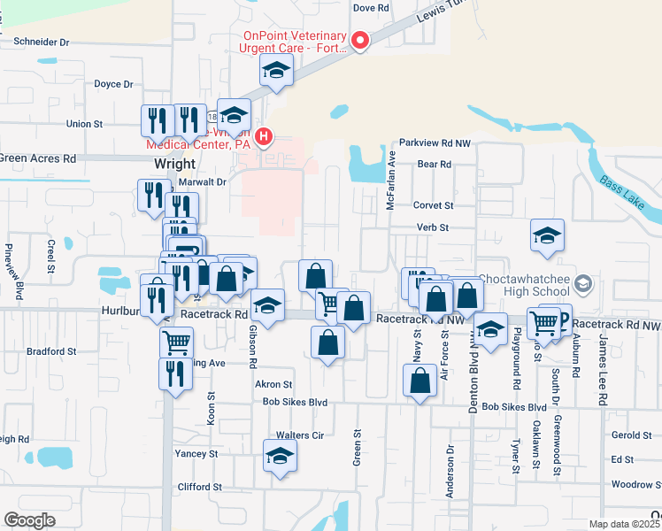 map of restaurants, bars, coffee shops, grocery stores, and more near 2000 Principal Lane in Fort Walton Beach