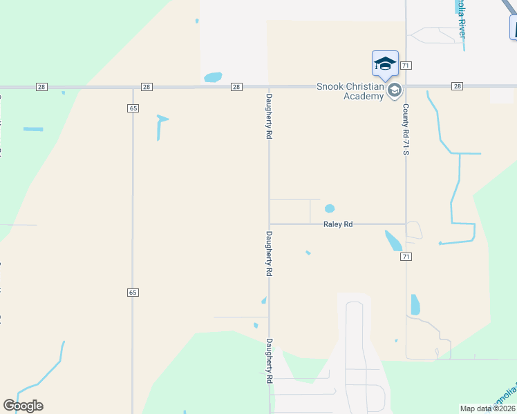 map of restaurants, bars, coffee shops, grocery stores, and more near 15555 Daugherty Road in Foley