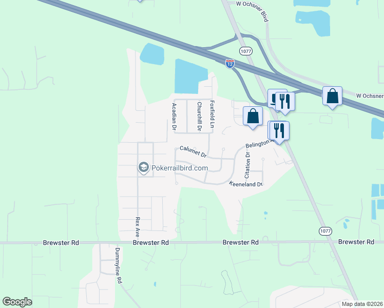 map of restaurants, bars, coffee shops, grocery stores, and more near 221 Calumet Drive in Madisonville