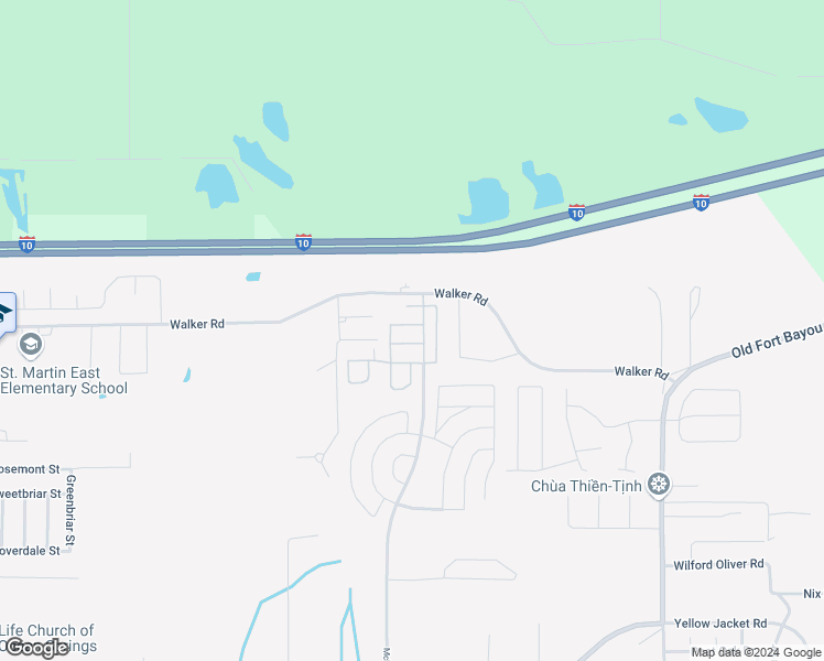map of restaurants, bars, coffee shops, grocery stores, and more near 2516 Esplanade Street in Ocean Springs