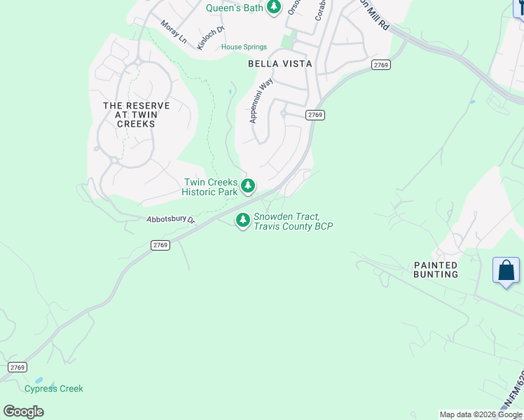 map of restaurants, bars, coffee shops, grocery stores, and more near 13033 Farm to Market Road 2769 in Austin