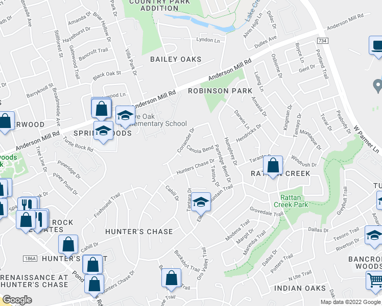 map of restaurants, bars, coffee shops, grocery stores, and more near 8305 Canola Bend in Austin