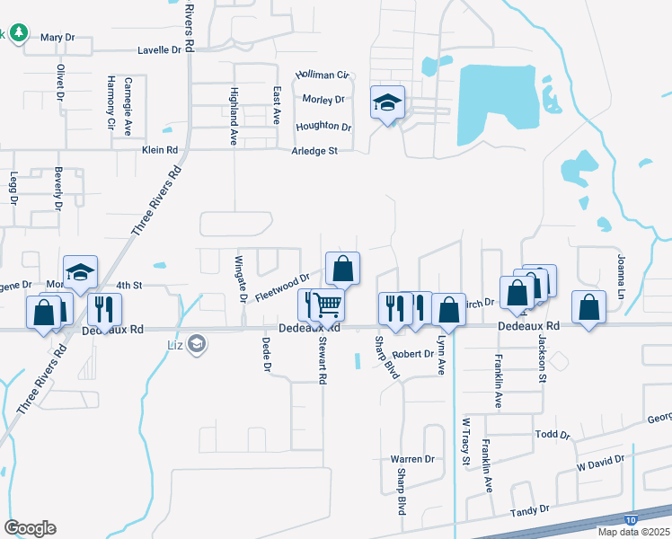 map of restaurants, bars, coffee shops, grocery stores, and more near 22 Fleetwood Drive in Gulfport
