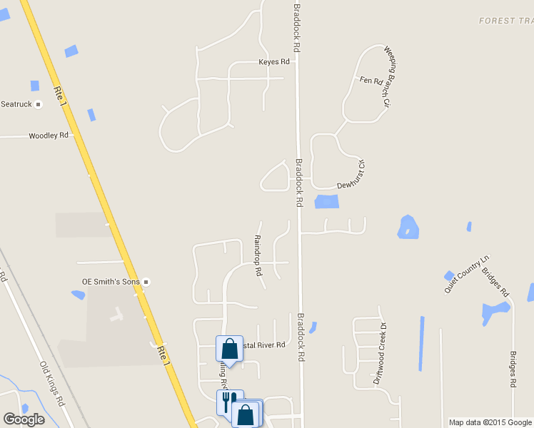 map of restaurants, bars, coffee shops, grocery stores, and more near 11909 Raindrop Road in Jacksonville