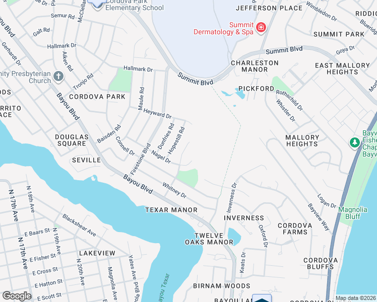 map of restaurants, bars, coffee shops, grocery stores, and more near 3520 Tyler Avenue in Pensacola