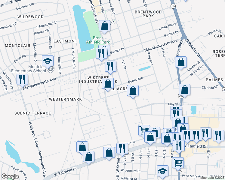 map of restaurants, bars, coffee shops, grocery stores, and more near in Brent