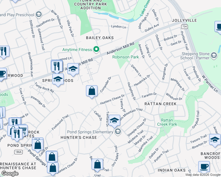 map of restaurants, bars, coffee shops, grocery stores, and more near 8305 Canola Bend in Austin