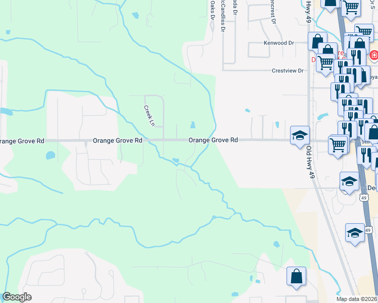 map of restaurants, bars, coffee shops, grocery stores, and more near 11598 Oaklane Drive in Gulfport