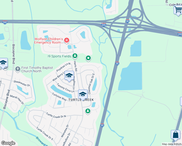 map of restaurants, bars, coffee shops, grocery stores, and more near 717 Torrey Pine Circle North in Jacksonville