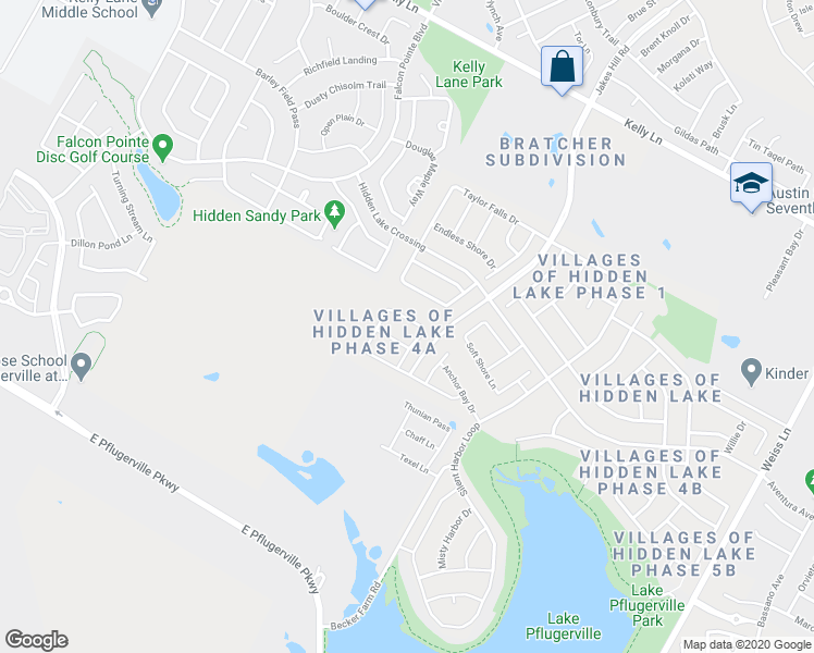 map of restaurants, bars, coffee shops, grocery stores, and more near 18408 Dry Brook Loop in Pflugerville