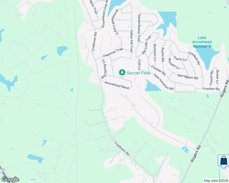 map of restaurants, bars, coffee shops, grocery stores, and more near 15266 Arrowhead Bend in Willis