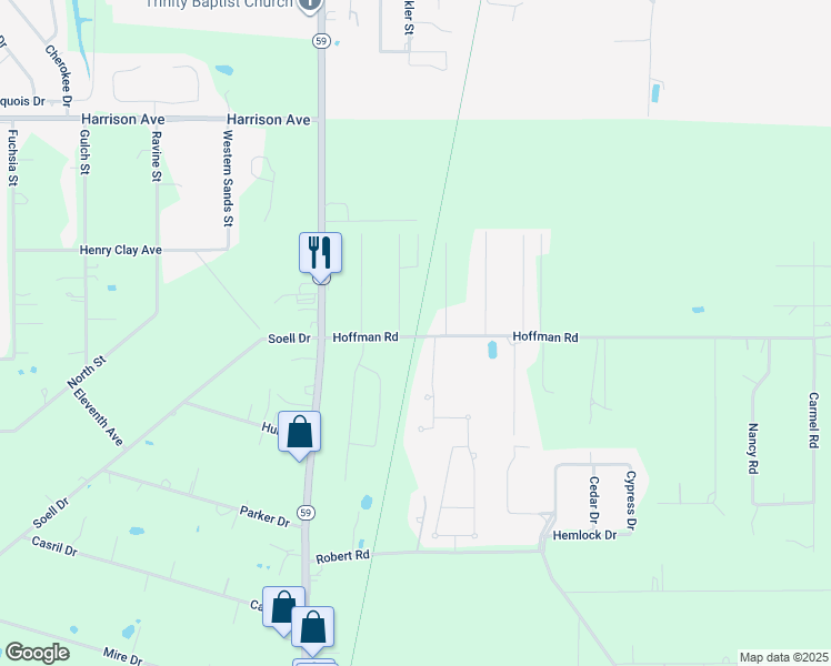 map of restaurants, bars, coffee shops, grocery stores, and more near 70282 Abita Avenue in Mandeville