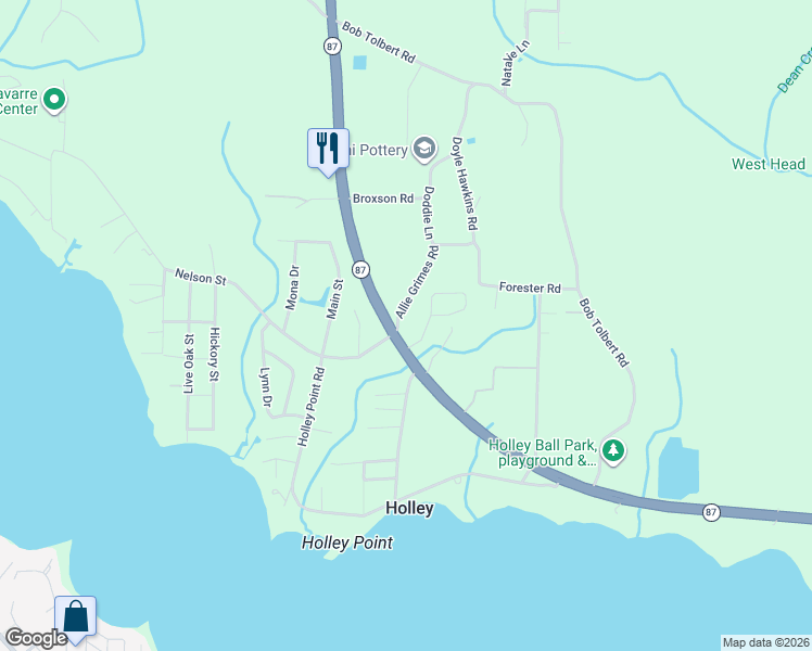 map of restaurants, bars, coffee shops, grocery stores, and more near 4072 Florida 87 in Navarre