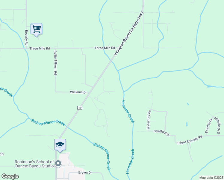 map of restaurants, bars, coffee shops, grocery stores, and more near 11435 Johnson Alley in Mobile