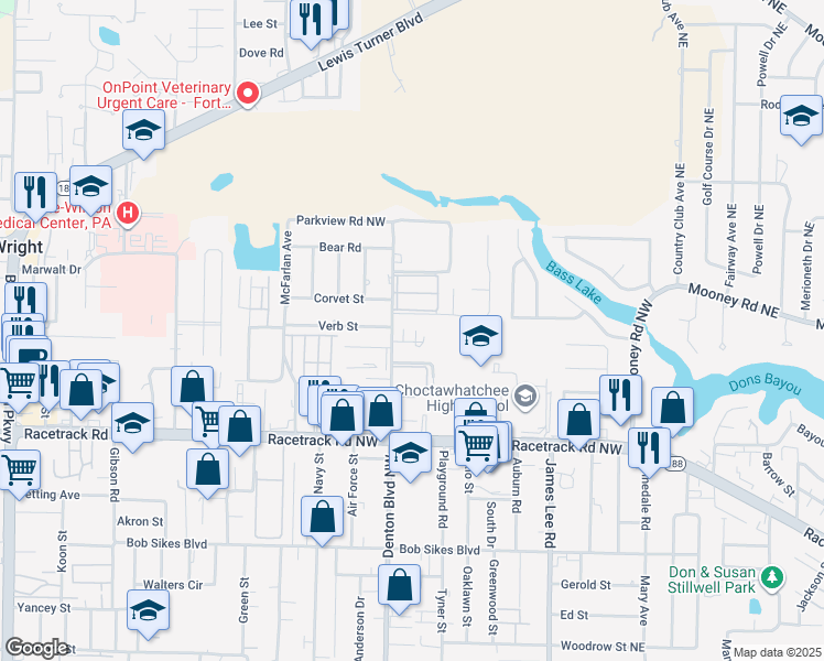 map of restaurants, bars, coffee shops, grocery stores, and more near 1026 Rockport Drive in Fort Walton Beach