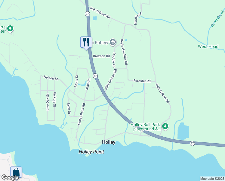 map of restaurants, bars, coffee shops, grocery stores, and more near 4072 Florida 87 in Navarre