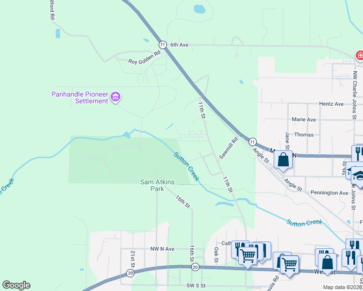 map of restaurants, bars, coffee shops, grocery stores, and more near 19561 Northwest Lee Hill Road in Blountstown