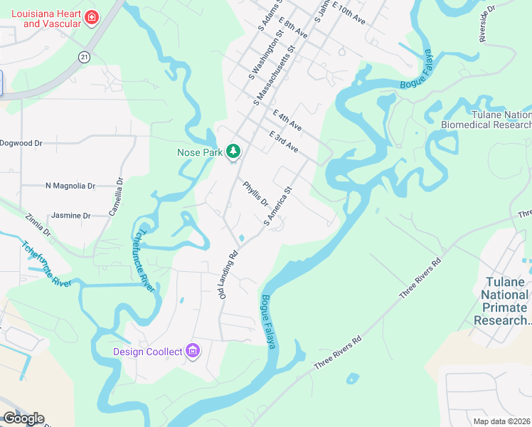 map of restaurants, bars, coffee shops, grocery stores, and more near 2301 South America Street in Covington
