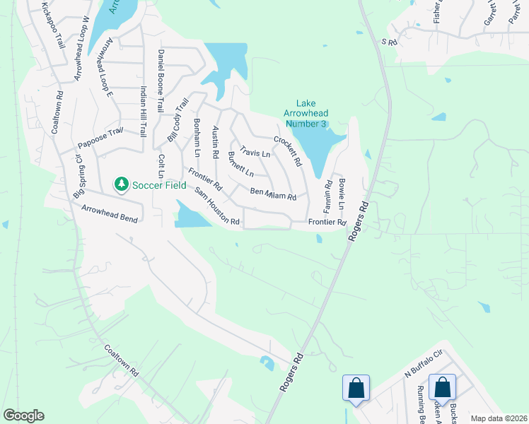 map of restaurants, bars, coffee shops, grocery stores, and more near 3984 Frontier Road in Willis