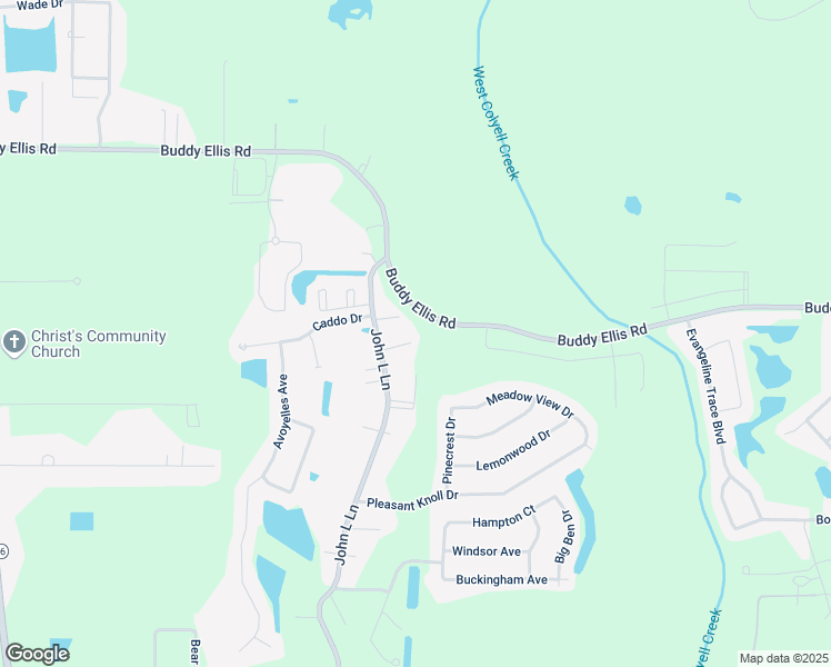 map of restaurants, bars, coffee shops, grocery stores, and more near 12196 Buddy Ellis Road in Denham Springs