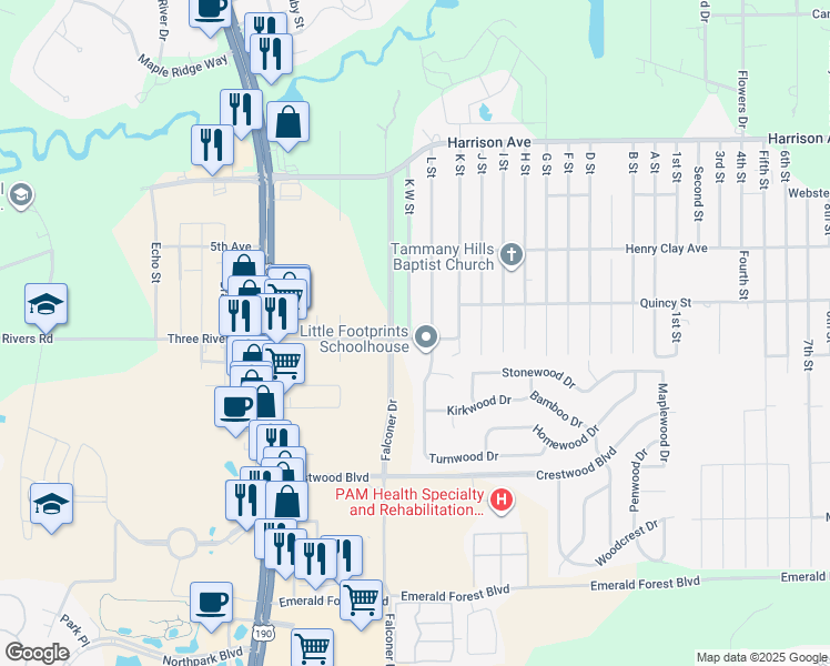 map of restaurants, bars, coffee shops, grocery stores, and more near 19456 9th Avenue in Covington