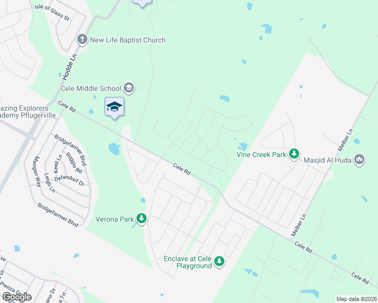 map of restaurants, bars, coffee shops, grocery stores, and more near 16808 Ruggio Road in Pflugerville
