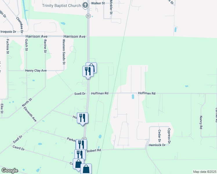 map of restaurants, bars, coffee shops, grocery stores, and more near 70282 Abita Avenue in Mandeville
