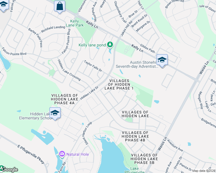 map of restaurants, bars, coffee shops, grocery stores, and more near 18704 Silent Water Way in Pflugerville