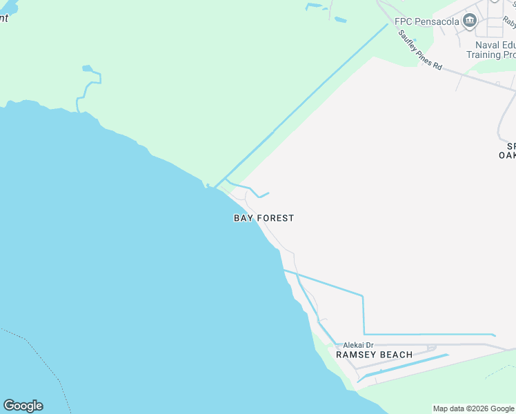 map of restaurants, bars, coffee shops, grocery stores, and more near 5664 Bay Forest Drive in Pensacola