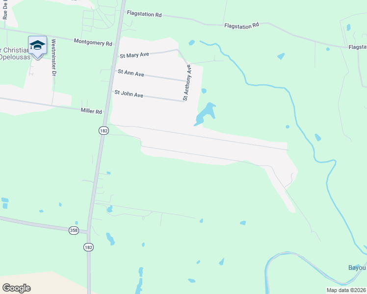 map of restaurants, bars, coffee shops, grocery stores, and more near 345 Meghan Drive in Opelousas