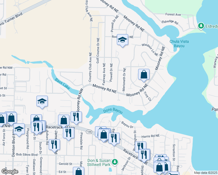 map of restaurants, bars, coffee shops, grocery stores, and more near 604 Powell Drive Northeast in Fort Walton Beach