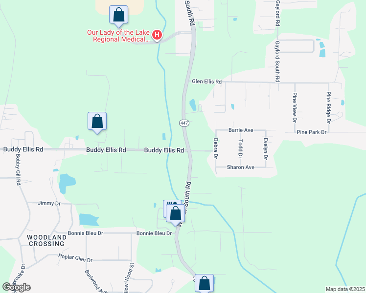 map of restaurants, bars, coffee shops, grocery stores, and more near 26627 Walker South Road in Denham Springs
