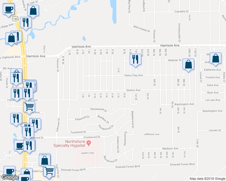 map of restaurants, bars, coffee shops, grocery stores, and more near 20146 Quincy Avenue in Covington