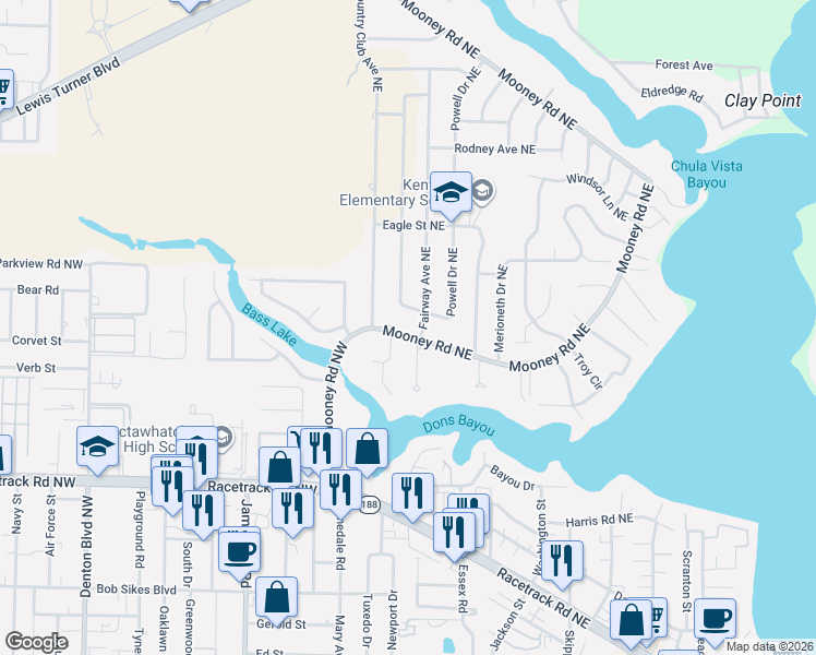 map of restaurants, bars, coffee shops, grocery stores, and more near 545 Mooney Road Northeast in Fort Walton Beach