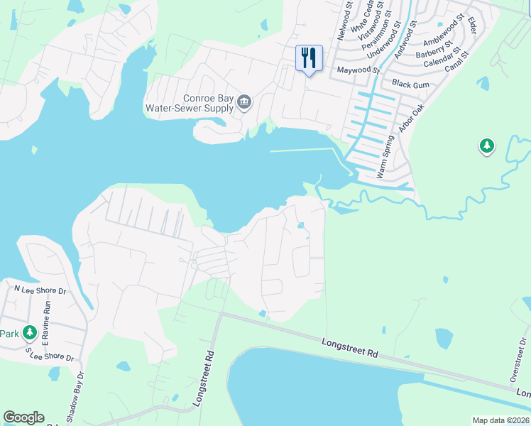 map of restaurants, bars, coffee shops, grocery stores, and more near 13131 Enchanted Vista in Willis
