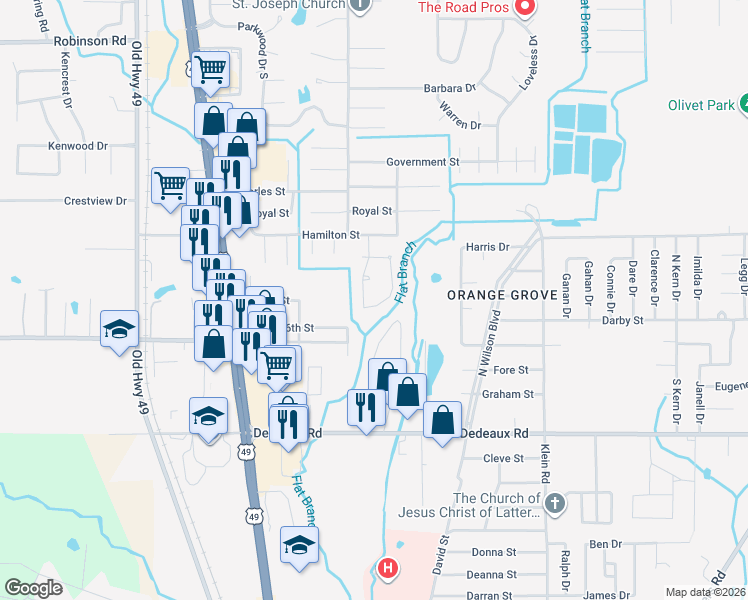 map of restaurants, bars, coffee shops, grocery stores, and more near 15222 Sunset Dr in Gulfport