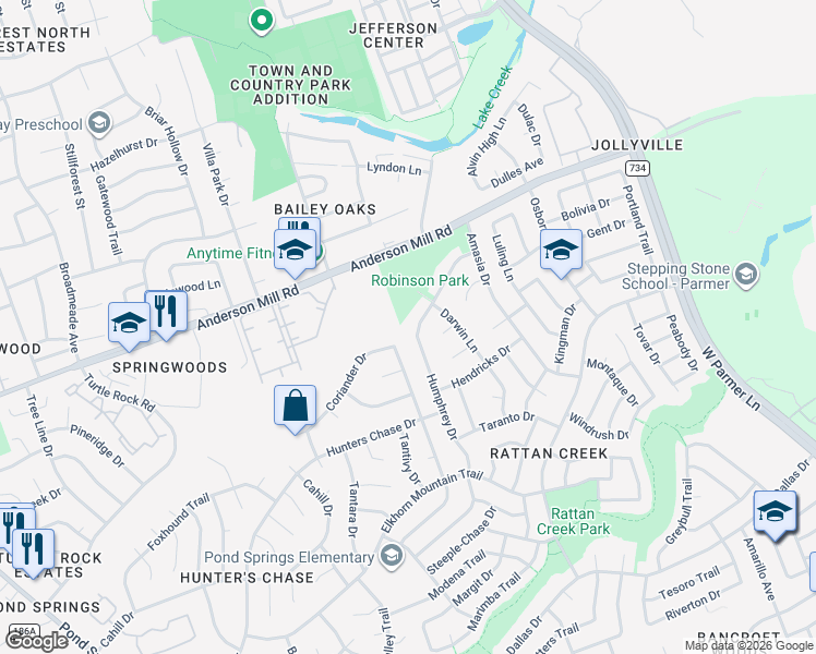 map of restaurants, bars, coffee shops, grocery stores, and more near 13152 Coriander Drive in Austin