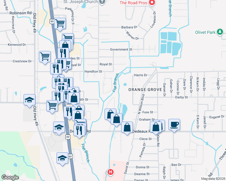 map of restaurants, bars, coffee shops, grocery stores, and more near 15201 Sunset Drive in Gulfport
