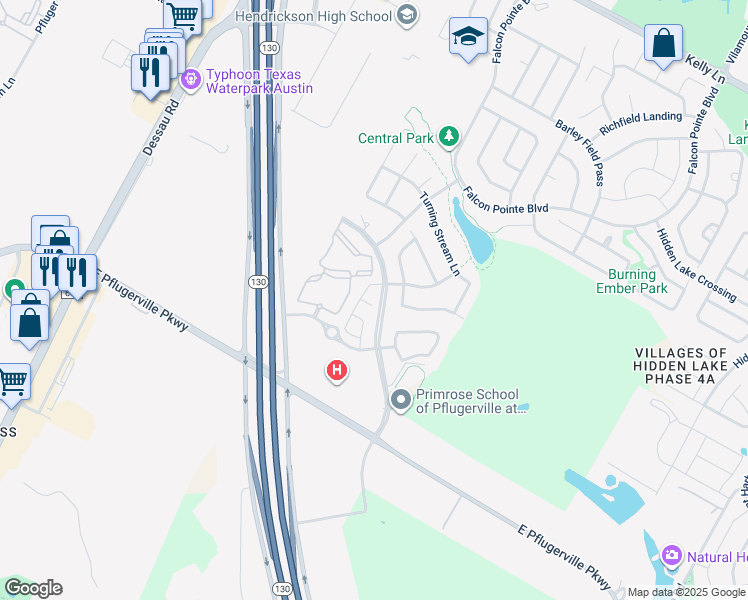 map of restaurants, bars, coffee shops, grocery stores, and more near 2504 Meyer Cove in Pflugerville