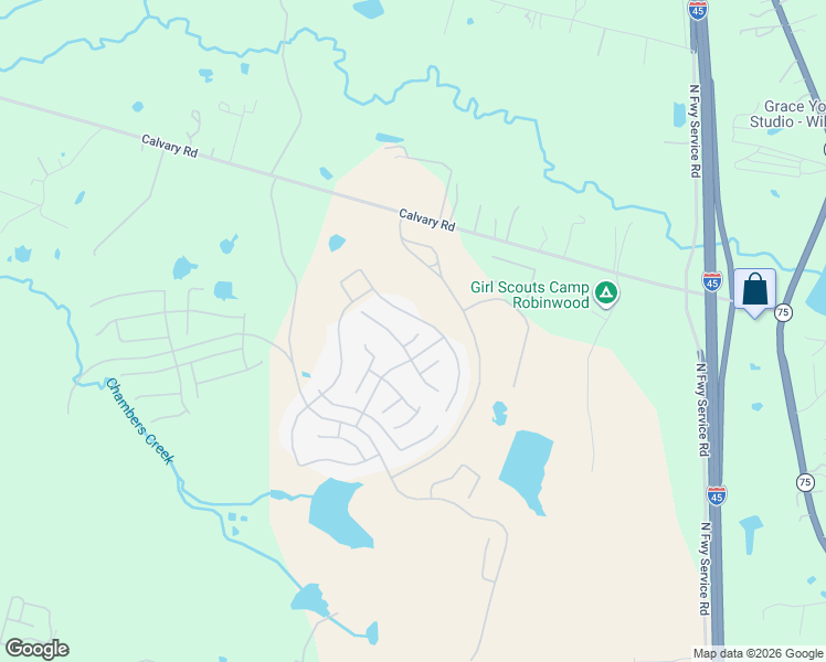 map of restaurants, bars, coffee shops, grocery stores, and more near 4946 Calvary Road in Willis