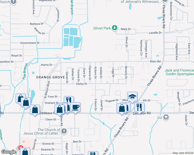 map of restaurants, bars, coffee shops, grocery stores, and more near 106 North Kern Drive in Gulfport